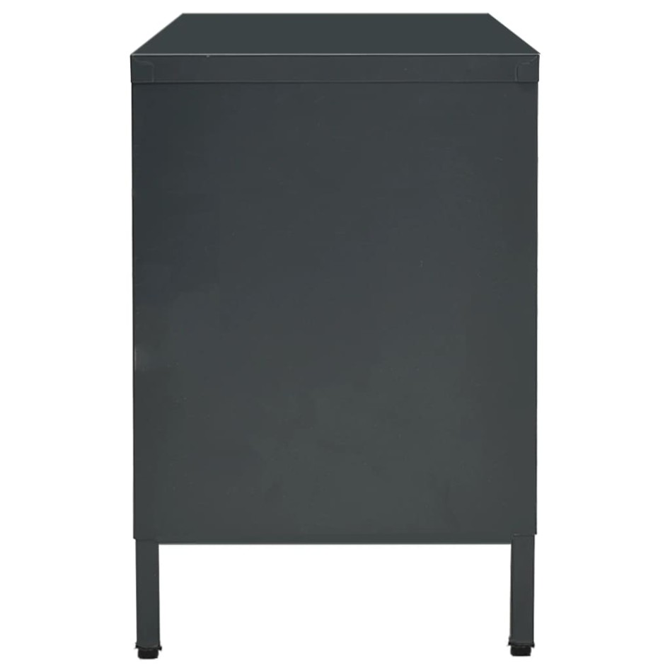 Mueble para el televisor acero y vidrio gris antracita 105x35x52
