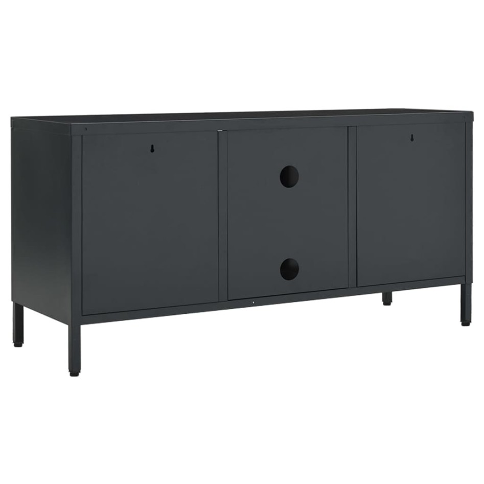 Mueble para el televisor acero y vidrio gris antracita 105x35x52