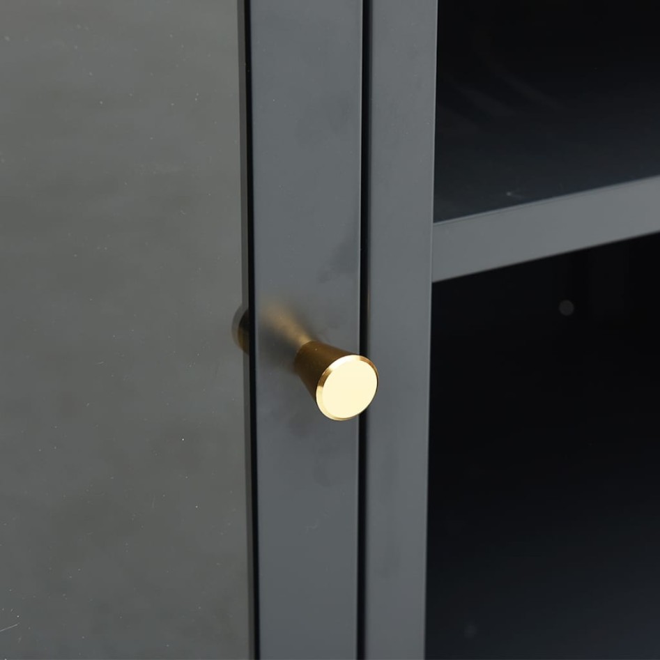 Mueble para el televisor acero y vidrio gris antracita 105x35x52