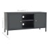 Mueble para el televisor acero y vidrio gris antracita 105x35x52