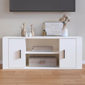 Mueble para TV madera contrachapada blanco 100x35x40