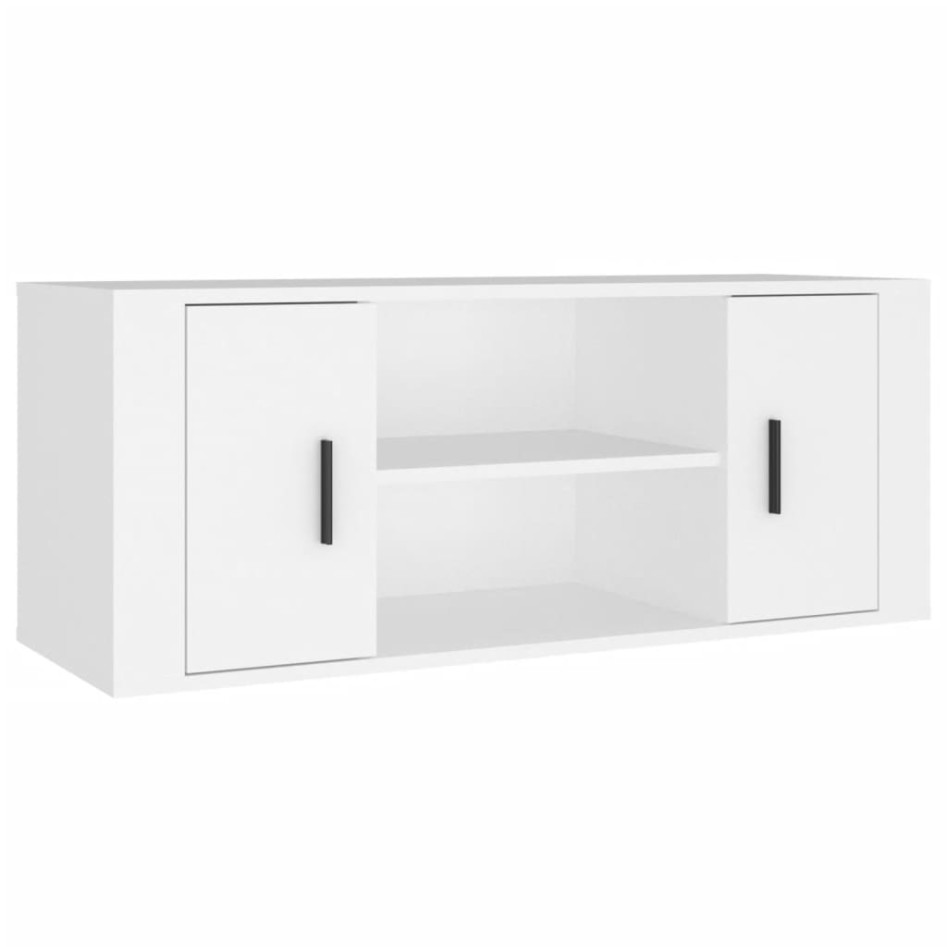 Mueble para TV madera contrachapada blanco 100x35x40