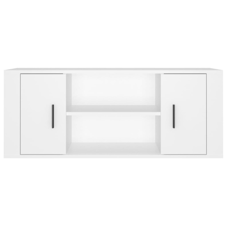 Mueble para TV madera contrachapada blanco 100x35x40