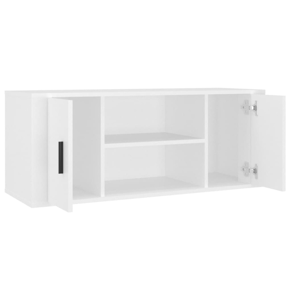 Mueble para TV madera contrachapada blanco 100x35x40