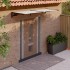 Marquesina puerta policarbonato negro y transparente 239x90