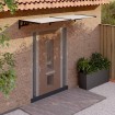 Marquesina puerta policarbonato negro y transparente 239x90 cm