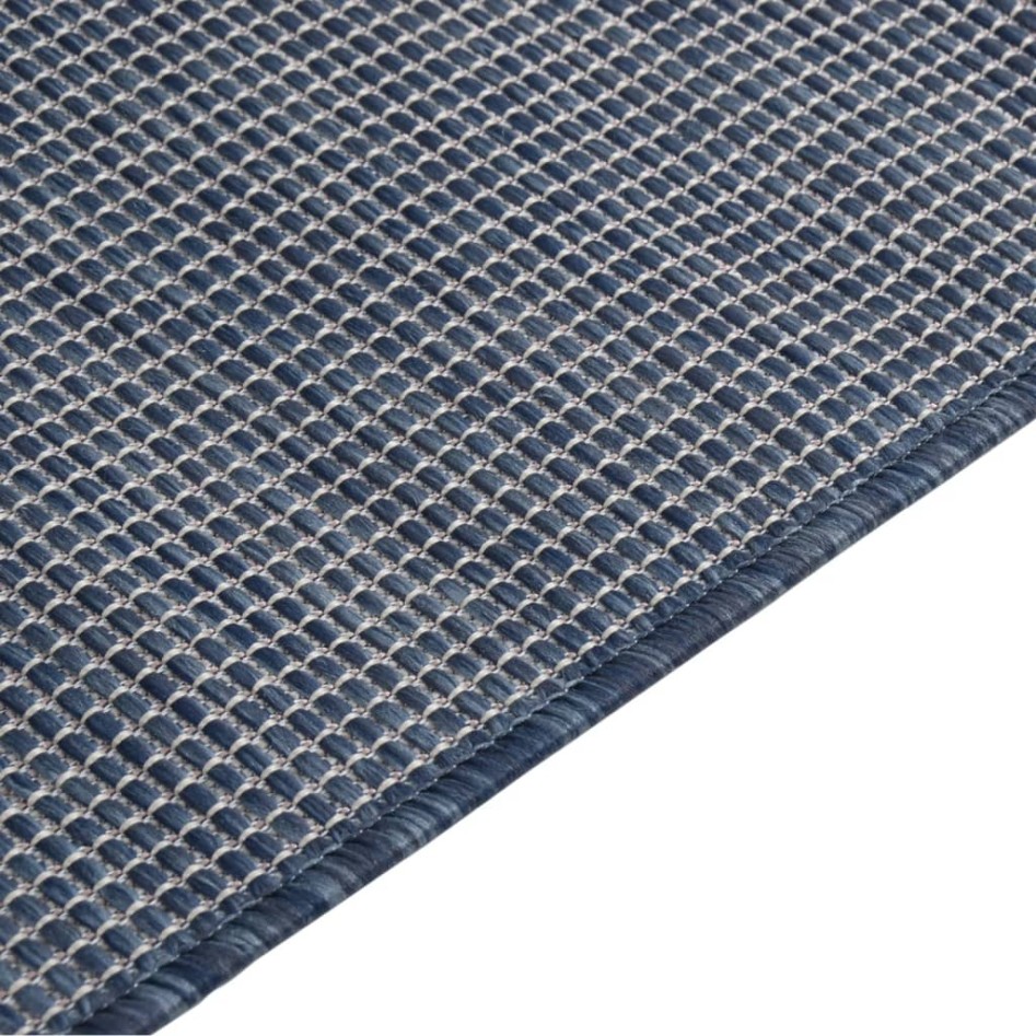 Alfombra de exterior de tejido plano azul 200x280