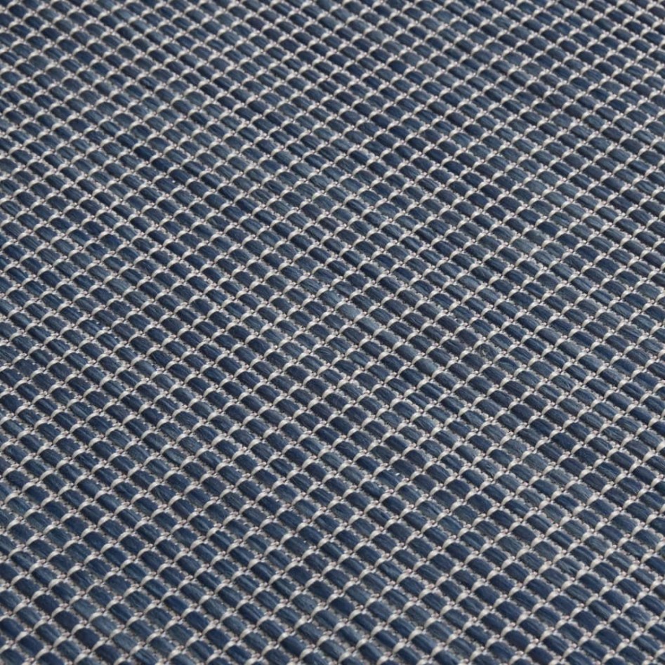 Alfombra de exterior de tejido plano azul 200x280