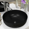 Lavabo redondo de cerámica negro 41,5x13,5 cm