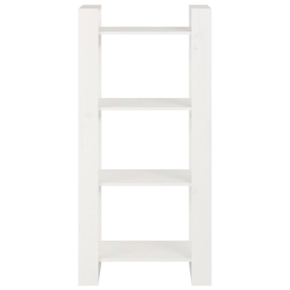 Estantería/divisor espacios madera maciza blanco 60x35x125