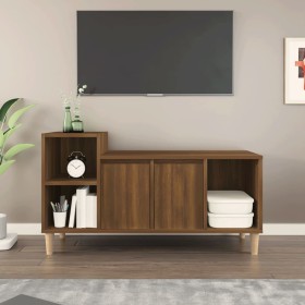Mueble para TV madera contrachapada marrón roble 100x35x55