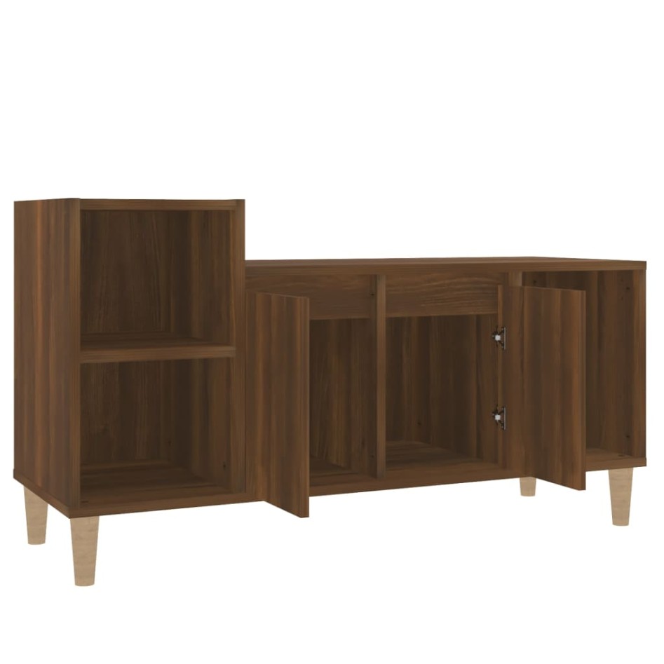 Mueble para TV madera contrachapada marrón roble 100x35x55