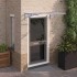Marquesina puerta policarbonato gris y transparente 122x90