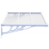 Marquesina puerta policarbonato gris y transparente 122x90