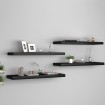 Estantes flotantes de pared 4 uds MDF negro 80x23,5x3,8 cm