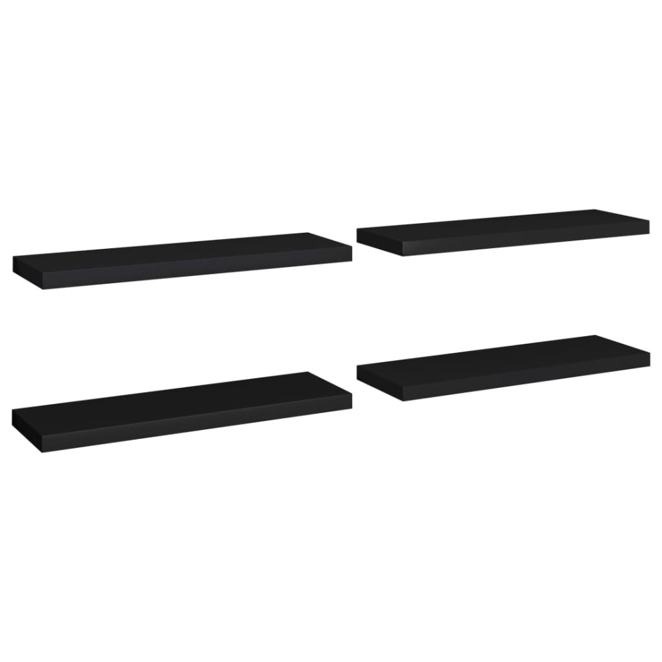Estantes flotantes de pared 4 uds MDF negro 80x23,5x3,8