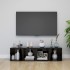 Muebles TV 4 uds madera contrachapada negro brillo 37x35x37