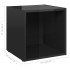Muebles TV 4 uds madera contrachapada negro brillo 37x35x37