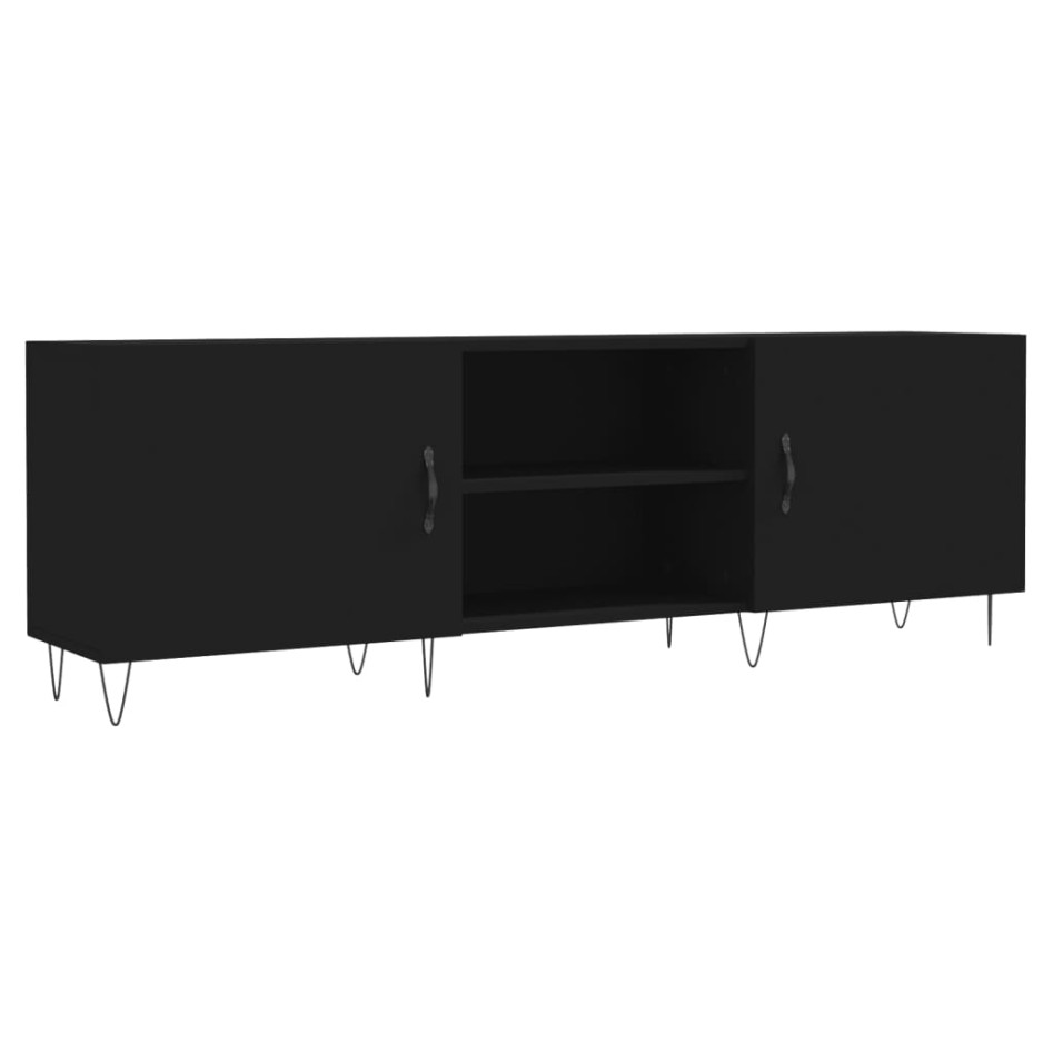 Mueble para TV madera de ingeniería negro 150x30x50