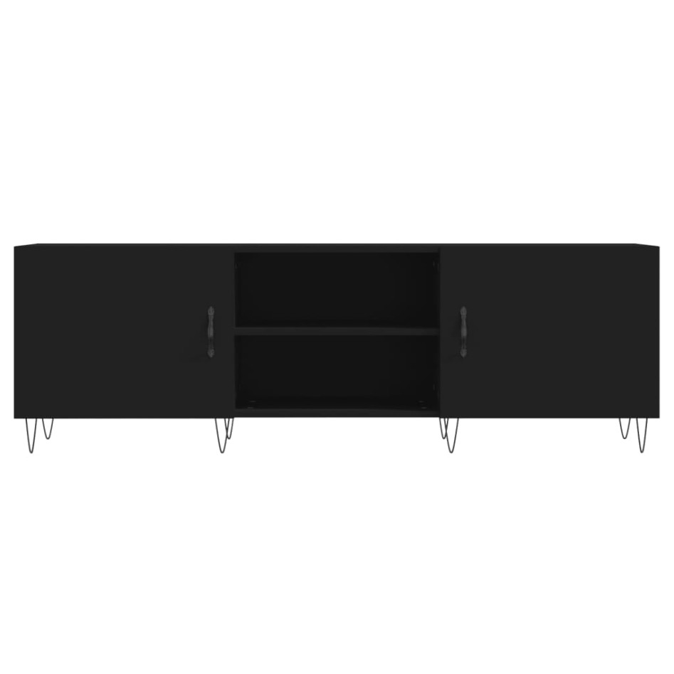 Mueble para TV madera de ingeniería negro 150x30x50