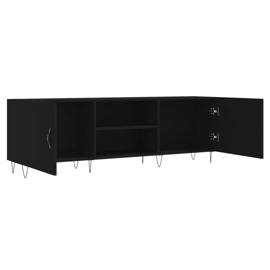 Mueble para TV madera de ingeniería negro 150x30x50