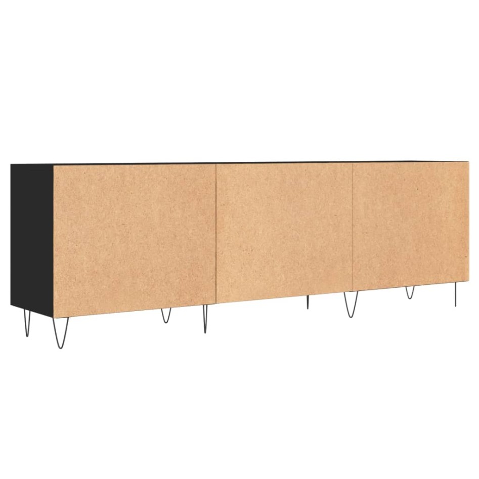 Mueble para TV madera de ingeniería negro 150x30x50