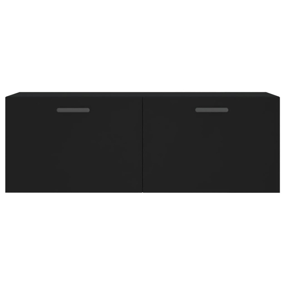 Armario de pared madera de ingeniería negro 100x36,5x35