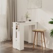 Mesa bar con estante madera contrachapada blanco 102x50x103,5cm