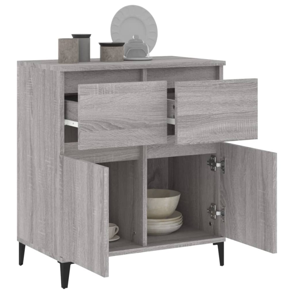 Aparador de madera contrachapada gris Sonoma 60x35x70