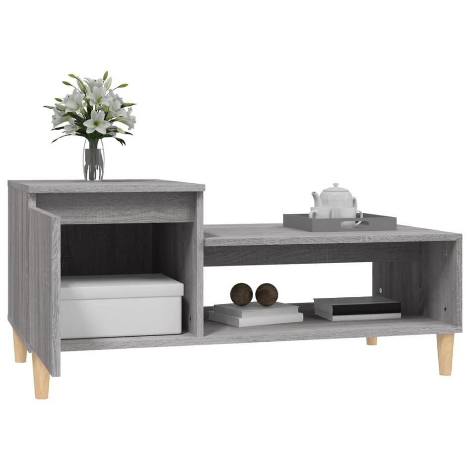 Mesa de centro madera contrachapada gris Sonoma 100x50x45