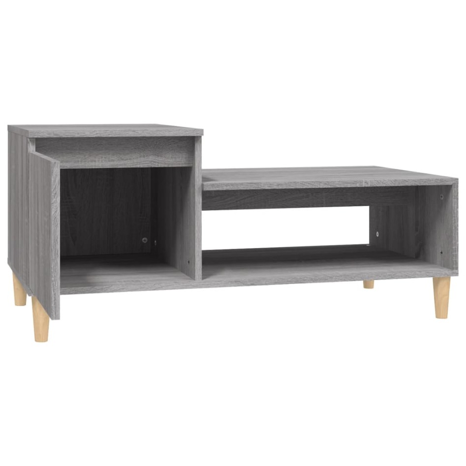 Mesa de centro madera contrachapada gris Sonoma 100x50x45