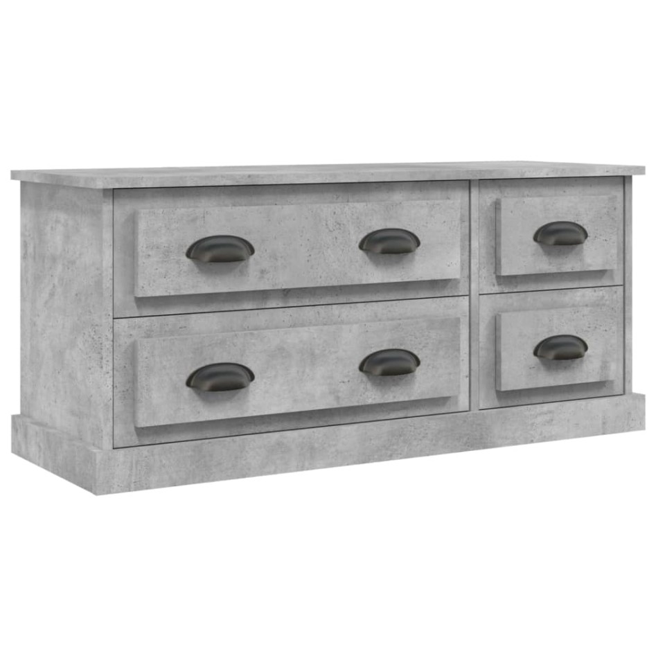 Mueble de TV madera contrachapada gris hormigón 100x35,5x45