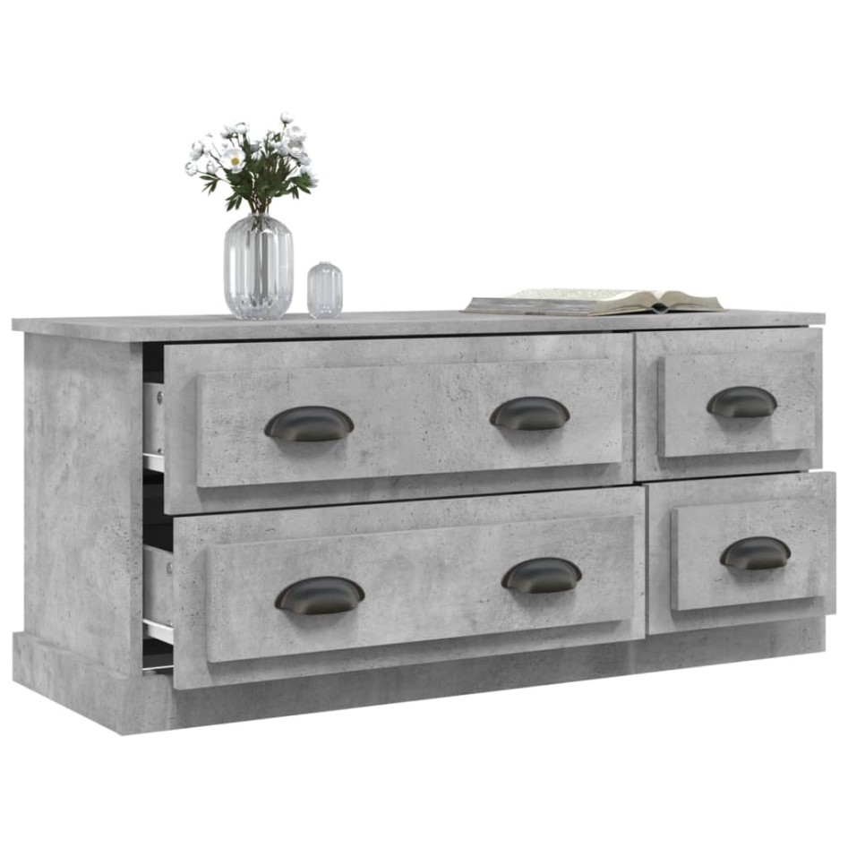 Mueble de TV madera contrachapada gris hormigón 100x35,5x45
