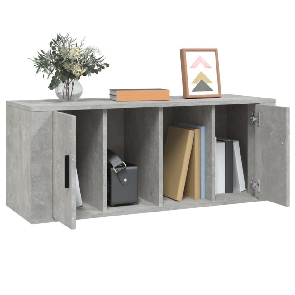 Mueble para TV contrachapada gris hormigón 100x35x40