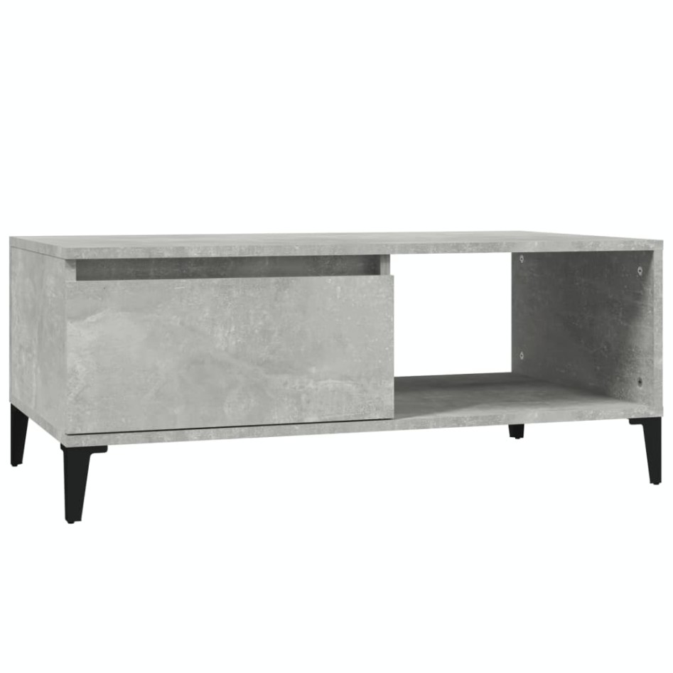 Mesa de centro madera contrachapada gris hormigón 90x50x36,5