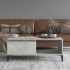 Mesa de centro madera contrachapada gris hormigón 90x50x36,5
