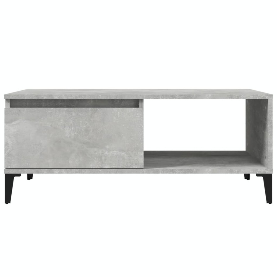 Mesa de centro madera contrachapada gris hormigón 90x50x36,5