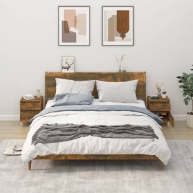 Mesitas de noche 2 unidades roble ahumado 40x35x50