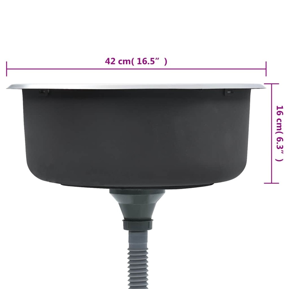 Fregadero de cocina con colador y sifón de acero