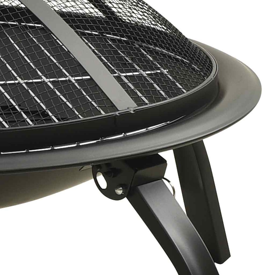 Brasero y barbacoa 2 en 1 con atizador acero 56x56x49