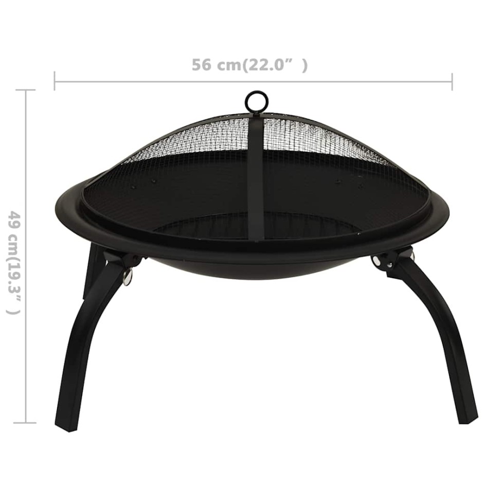 Brasero y barbacoa 2 en 1 con atizador acero 56x56x49