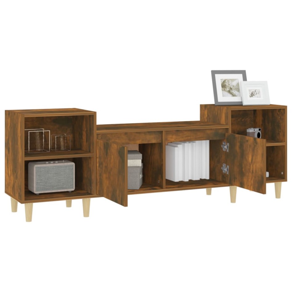 Mueble para TV madera contrachapada roble ahumado 160x35x55