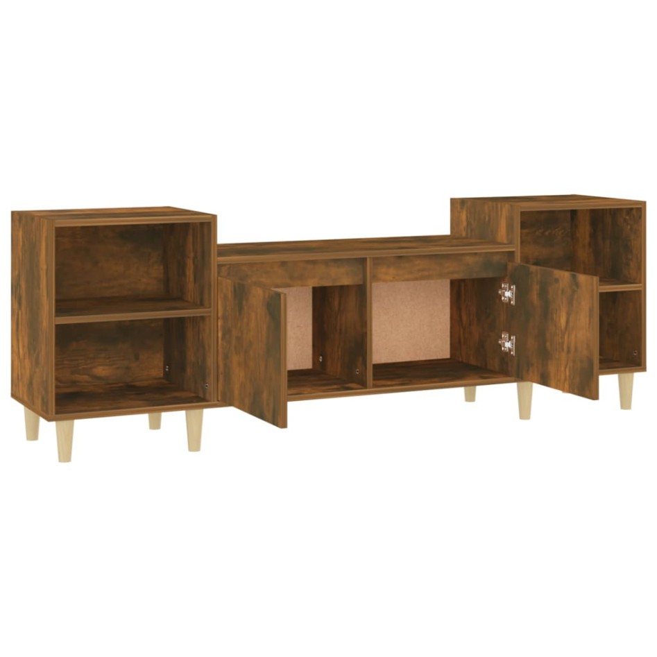 Mueble para TV madera contrachapada roble ahumado 160x35x55