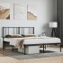 Estructura cama sin colchón con cabecero metal negro 120x200