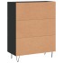 Aparador de madera de ingeniería negro 69,5x34x90
