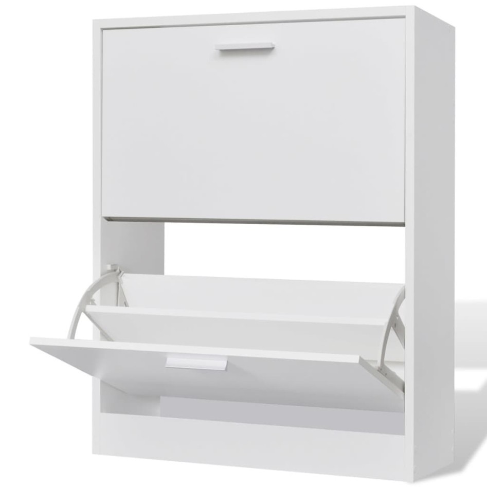 Mueble zapatero blanco con 2