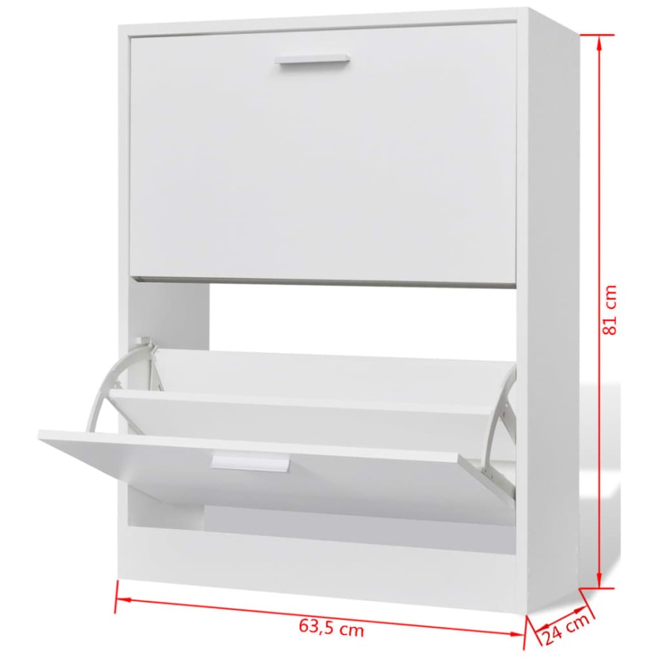 Mueble zapatero blanco con 2