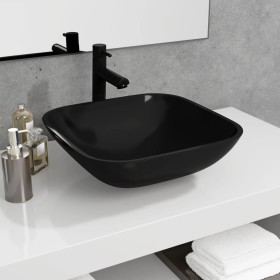 Lavabo de vidrio negro 42x42x14