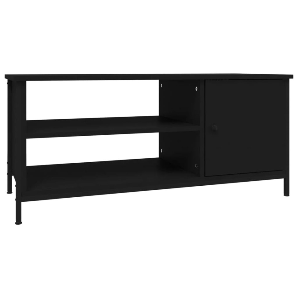 Mueble de TV madera contrachapada negro 100x40x45