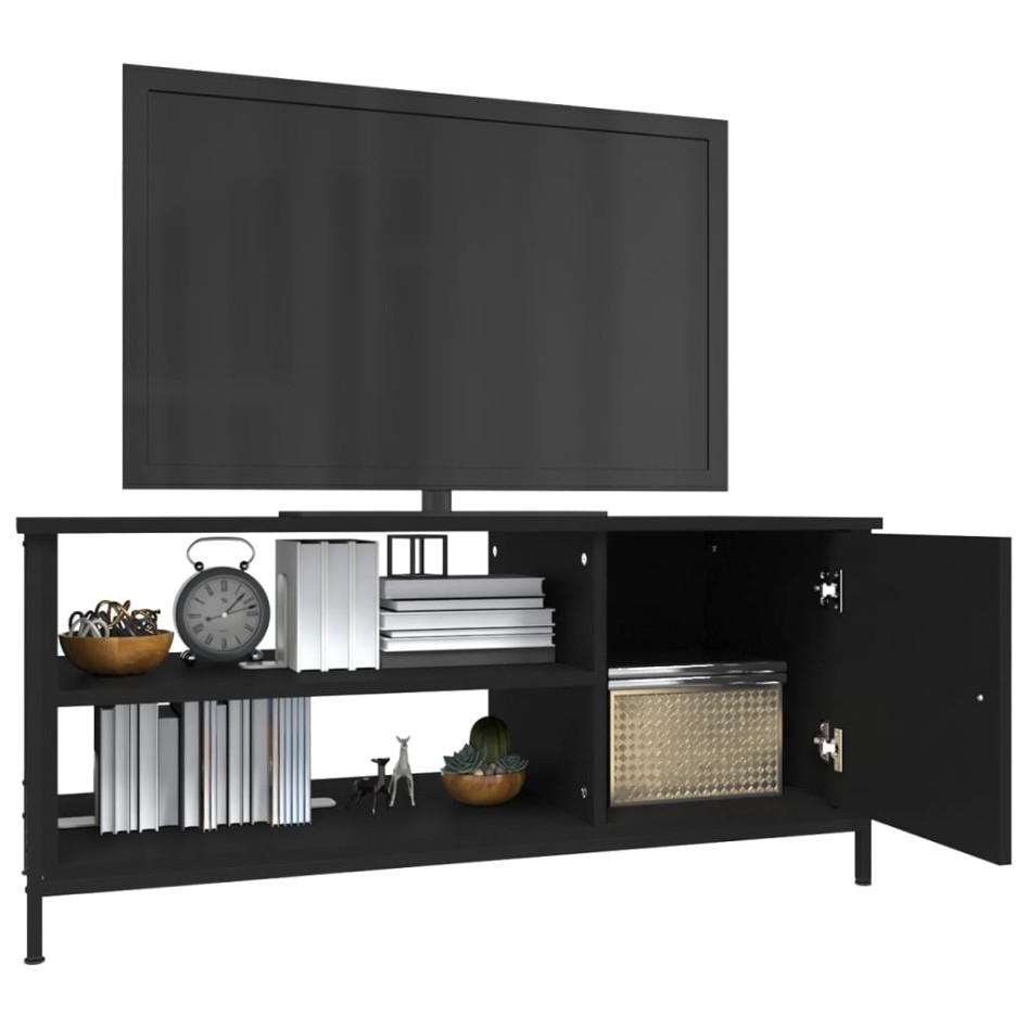 Mueble de TV madera contrachapada negro 100x40x45